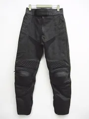 Rookie Leathers パンチングレザー バイクパンツ サイズM 牛革 膝プロテクター付 黒 ブラック M0001-0426-3