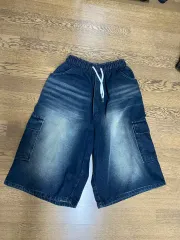 デニム カーゴ ハーフパンツ インディゴデニム