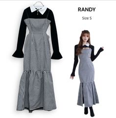 randy バックオープンハウンドチェックワンピース - メルカリ