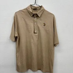 Y384 PRINT-ONS L ベージュ 90's Made in U.S.A シングルステッチ ポロシャツ 四つボタン ヴィンテージ古着卸アメリカ仕入