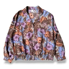 FLORAL PATTERN OPEN COLLAR SHIRT JACKET / 花柄 総柄 オープン カラー 開襟 シャツ ジャケット