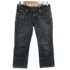 バーバリーブルーレーベル BURBERRY BLUE LABEL クロップドデニムパンツ ジーンズ 25 七分丈 インディゴ ブルー /GV ■GY53