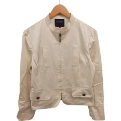 ランバン LANVIN collection ブルゾン ジャケット アウター スタンドカラー ジップアップ 薄手 40 アイボリー /TT