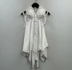 ヴィンテージ ノースリーブ 刺繍 ブラウス スリーブレス