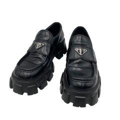 PRADA ブラッシュドレザー ローファー モノリス 2DE127 サイズ6.5
