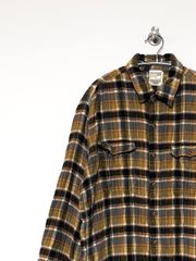 【Timberland】00s L/S シャーリングチェックシャツ M シワ加工 ティンバーランド 古着
