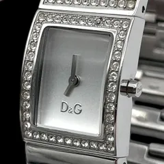 新品電池稼動品 Dolce ＆ Gabbana ドルチェ&ガッパーナ D&G レディース腕時計 DW0578 IRELAND スクエア型 ラインストーン シルバー レディース腕時計 2針 クォーツQZ