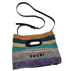美品 sacai サカイ ラフィアニューショッパー ショルダーバッグ 2way