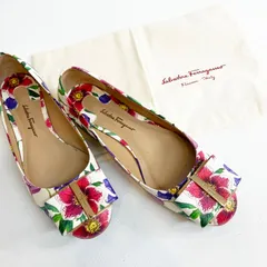 Salvatore Ferragamo サルヴァトーレ フェラガモ パンプス CAPUA 花柄 フラワー ヴァラ リボン Ks4-21