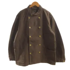 アボンタージ A VONTADE 美品 モールスキン ダブルブレスト ワークジャケット コックジャケット M 茶 ブラウン バンドカラー/HWのサムネイル