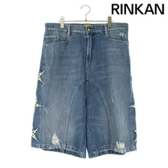 フォーマイスタジオ エンブロイダリー刺繍デザインダメージ加工デニムショーツ メンズ L