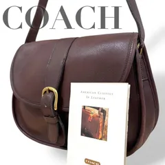 ☆★希少★COACH   コーチ★オールドコーチ　ショルダーバッグ　斜め掛け　カード付き　ブラウン　レザー　チャーム　ロゴ★♯2476