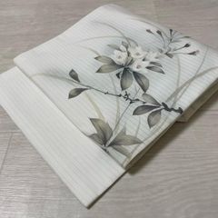 紗絽 手描き染 朝顔文 単衣 盛夏 名古屋帯 正絹 お仕立上り 白地