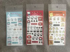 サンリオ　おやつパーティー　キティ　ポムポムプリン　シナモロール　シール　昭和　平成レトロ