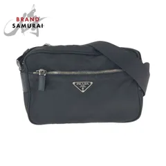 美品 PRADA プラダ テスート 三角ロゴプレート ブラック 黒 シルバー金具 ナイロン/レザー ショルダーバッグ カメラバッグ 600658【中古】