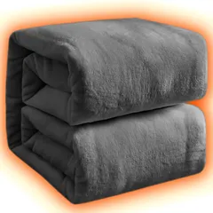 【新着商品】毛布 シングル AYO 冬用 ブランケット 真冬もうふ ひざ掛け・ハーフケット冬用 冷房対策 マイクロファイバー 柔らかく肌触り フランネル 四季適用 洗える 静電防止(グレー140*200CM)