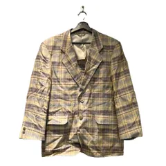 ウンガロ UNGARO テーラードジャケット リネン チェック シングル S 黄 イエロー ■GY99のサムネイル