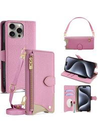 수첩형 케이스 가죽 가죽 for iPhone 15 Pro Max 어깨 스마트폰 케이스 스마트폰 케이스 대응 아이폰