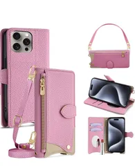 ★手帳型 ケース 革 レザー for iPhone 15 Pro Max ショルダー スマホケース スマートフォンケース 対応 アイフォン