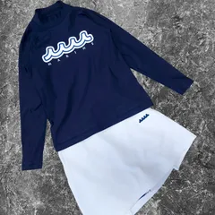 人気モデル muta MARINE GOLF セットアップ モックシャツ モックネック ストレッチスカート デカロゴ シリコンラバーロゴ マリンカラー ネイビー ホワイト レディース 上下セット インナーパンツ付き