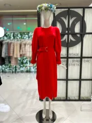 DEWL レッド ONE PIECE オフショルダー ニット F