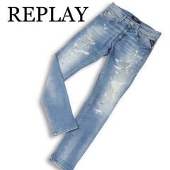 2347 REPLAY リプレイ RONAS ダメージ ストレートデニム W29 - メルカリ