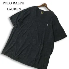 POLO RALPH LAUREN ポロ ラルフローレン 半袖 ポニー刺繍★ Vネック カットソー Tシャツ 大きいサイズ Sz.2XLT メンズ 灰