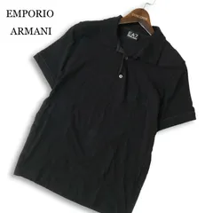 EA7 EMPORIO ARMANI エンポリオ アルマーニ 春夏★ 半袖 ロゴ刺繍 ポロシャツ Sz.L メンズ 黒