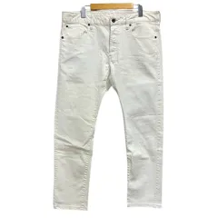 ジースターロウ G-Star RAW デニム ジーンズ パンツ ボタンフライ スリム ワンポイント ロゴ刺繍 W34/L32 白 ホワイト