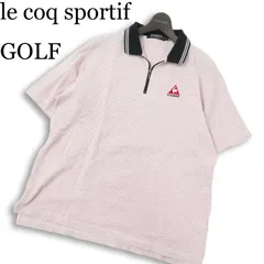 le coq sportif GOLF ルコック ゴルフ 春夏★ 半袖 ハーフジップ ロゴ刺繍 ポロシャツ Sz.LL メンズ 大きいサイズ