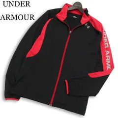 UNDER ARMOUR アンダーアーマー 通年★ ロゴ 切替 ジャージ ブルゾン ジャケット 大きいサイズ Sz.XL メンズ 黒 ゴルフ