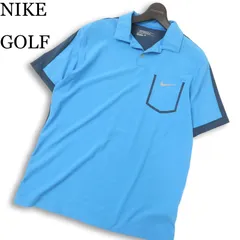 NIKE GOLF ナイキ ゴルフ 春夏 DRI-FIT★ 半袖 メッシュ ストレッチ バイカラー 切替 ロゴ ポロシャツ Sz.L メンズ