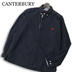 CANTERBURY カンタベリー ラグビー 長袖 ロゴ キウイ刺繍★ ボタンダウン シャツ 大きいサイズ 特大 Sz.3L メンズ ネイビーのサムネイル