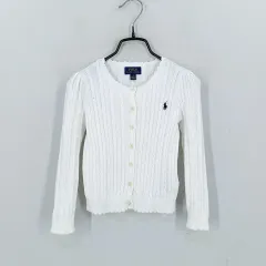 POLO RALPH LAUREN(ポロラルフローレン) キッズ 秋冬 ケーブルニットカーディガン 白 5 (HU44061)