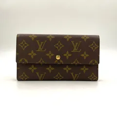 LOUIS VUITTON ポルトトレゾール インターナショナル モノグラム モノグラム レザー×PVC ブラウン 三つ折り長財布 ゴールド M61215