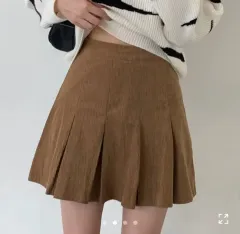 コーデュロイ プリーツ ミニスカート