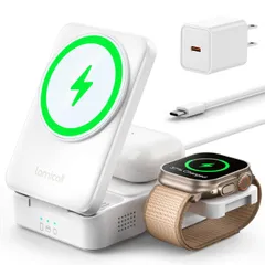 【人気商品】置き 15W 横 携帯 縦 持ち運び 机 マグネット 出張 ドック 旅行 すまほ スタンド アイホン 充電 イヤホン 同時 iPhone 17e 急速 17 卓上 Air 16e スマホ 16 Magsafe充電器 15 14 ワイヤレス 13 コのサムネイル