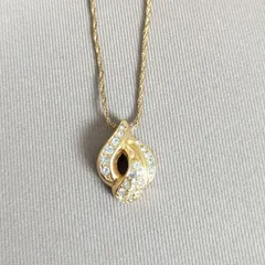 Christian Dior ネックレス ゴールド ラインストーン CD ヴィンテージ