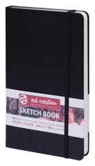 【人気商品】ターレンス アートクリエーションスケッチブック 絵を描く手帳 13×21cm ブラック 厚み140G/・ 細目 中性 80枚綴じ T9314-002M 407145のサムネイル