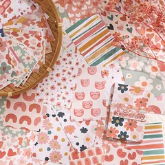 【人気商品】素材紙 コラージュ コラージュ 和風 大容量 かわいい ブック ヴィンテージ ノート シール 手帳 レトロ 紙もの 背景紙 Frekyar チェック 詰め合わせ 女の子 デザインペーパー （思い出） 200枚 素材