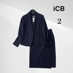 【タグ付き・未使用品】 iCB アイシービー Fied スカート スーツ 2点 セットアップ ネイビー 2 テーラード ジャケット ラップ風 スカート 上下 セット ウォッシャブル 洗える シングル 1B レディース