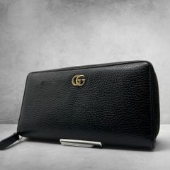 GUCCI GGマーモント ラウンドファスナー長財布 ブラック - メルカリ