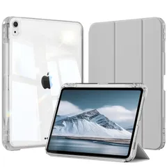 【即日発送】M4/M3/M2 11インチケース (2026/2025/2024) 第8/7/6世代 iPad Air 第5/4世代 10.9 インチケース(2022/2020) Air 透明バックカバー 取り外し可能 縦置 横置 三つ折スタンド Pencil