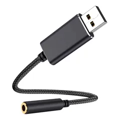 【人気商品】サムコス usb to 3.5mm オーディオケーブル USB外付け サウンドカード USBポート-3極（TRS）/4極（TRRS）3.5mmミニジャック変換ケーブル Windows/Vista/XP、Mac OS/X、Linux、PS4、Windのサムネイル