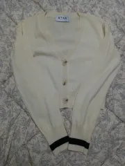 アイボリー ニット クロップドカーディガン