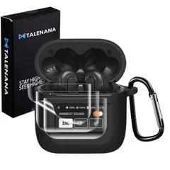 【数量限定】JBL TOUR TOUR PRO 2 PRO カバー シリコン製 JBL 全面保護 落下防止 2ケースカバー キズ防止 耐衝撃 For 装着充電可能 軽量小型 TALENANA カラビナ付き（ブラック）