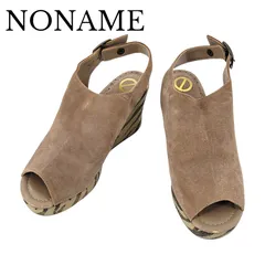 NO NAME ノーネーム サンダル ヒール オープントゥ スウェード ブラウン レディースのサムネイル