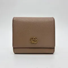 4036 GUCCI グッチ 折り財布 マーモント GG インターロッキング ピンクベージュ コンパクトウォレット