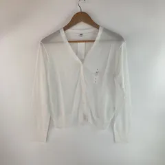 タグ付き UNIQLO ライトVネックカーディガン レディース L オフホワイト 34810002