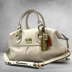 COACH Madison Leather 2way Mini Boston Bag White 2705